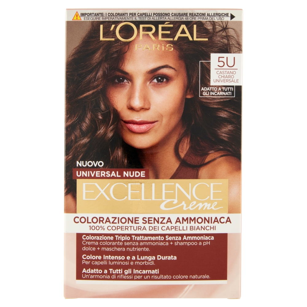 L'Oreal Paris Colorazione permanente senza ammoniaca, Riflesso Universale, Castano Chiaro 5U